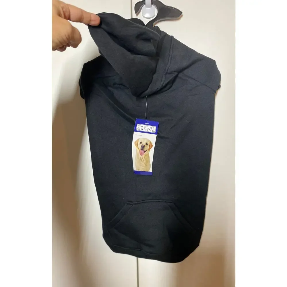 Casual Canine Dog Black Basic Hoodie Large NEW
